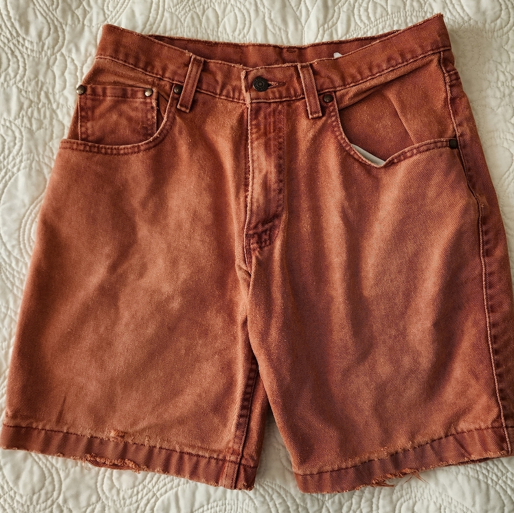 Levi's 31 vintage orange denim jean shorts